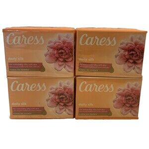 Caress Daily Silk Beauty Bar Soap White Peach & Orange Blossom 8 Bars Total